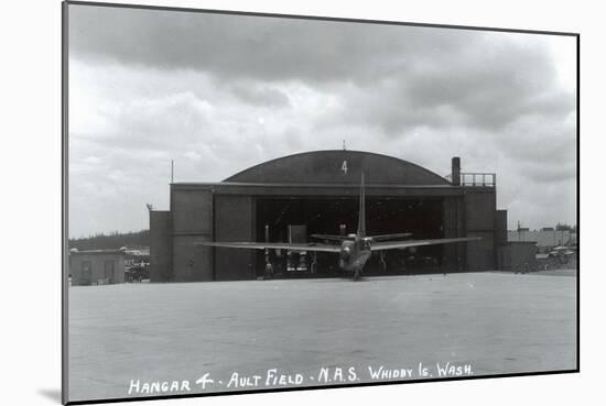Whidbey Island, Washington - Ault Field Hangar 4 View-Lantern Press-Mounted Art Print