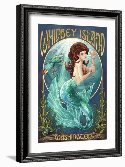 Whidbey Island, Washington - Mermaid-Lantern Press-Framed Art Print