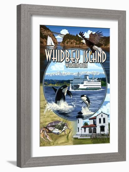 Whidbey Island, Washington - Scenes-Lantern Press-Framed Art Print