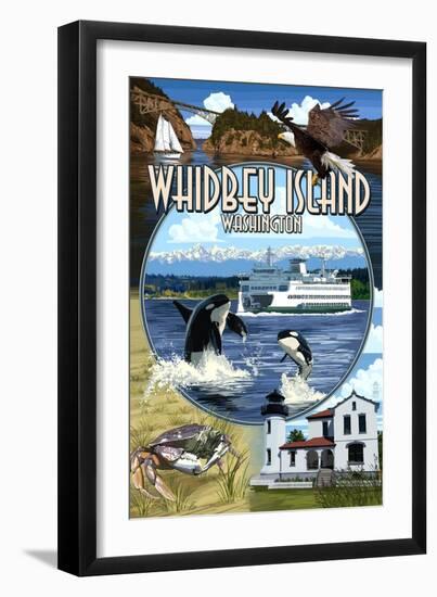 Whidbey Island, Washington - Scenes-Lantern Press-Framed Art Print