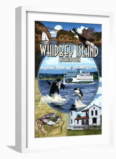 Whidbey Island, Washington - Scenes-Lantern Press-Framed Art Print