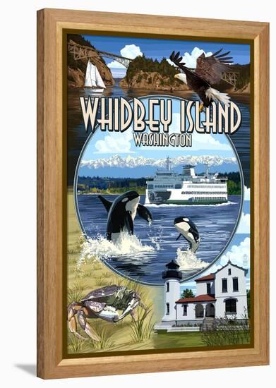 Whidbey Island, Washington - Scenes-Lantern Press-Framed Stretched Canvas
