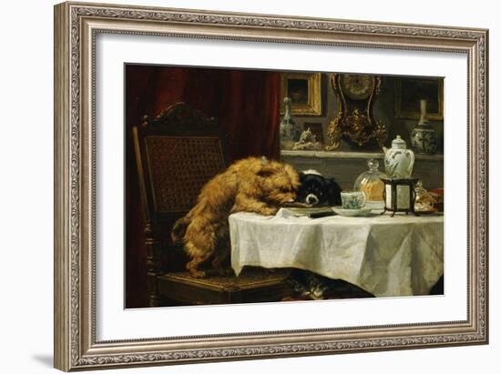 While Masters Away-Henriette Ronner-Knip-Framed Giclee Print