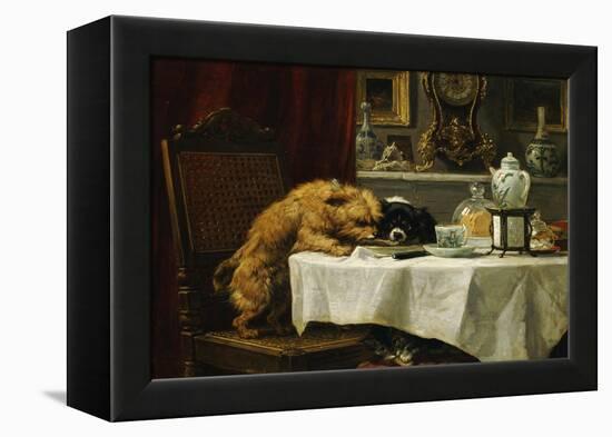 While Masters Away-Henriette Ronner-Knip-Framed Premier Image Canvas