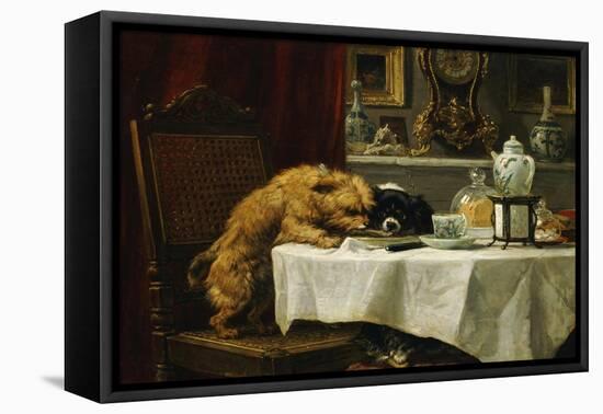 While Masters Away-Henriette Ronner-Knip-Framed Premier Image Canvas
