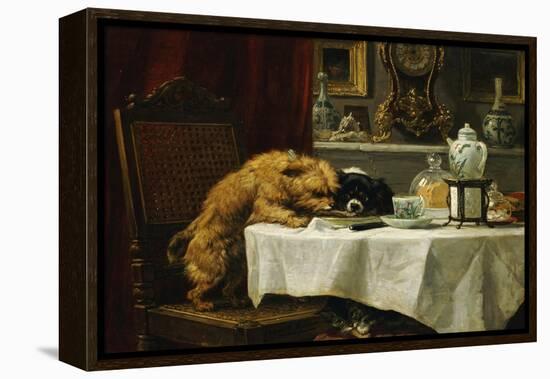 While Masters Away-Henriette Ronner-Knip-Framed Premier Image Canvas