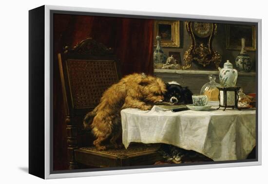 While Masters Away-Henriette Ronner-Knip-Framed Premier Image Canvas