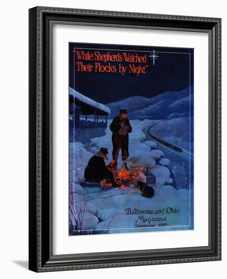 While Shepherds Watched their Flocks by Night-Charles H. Dickson-Framed Giclee Print