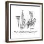"While we're waiting for His Honor, may I offer the jury a selection of ha?" - New Yorker Cartoon-Henry Martin-Framed Premium Giclee Print