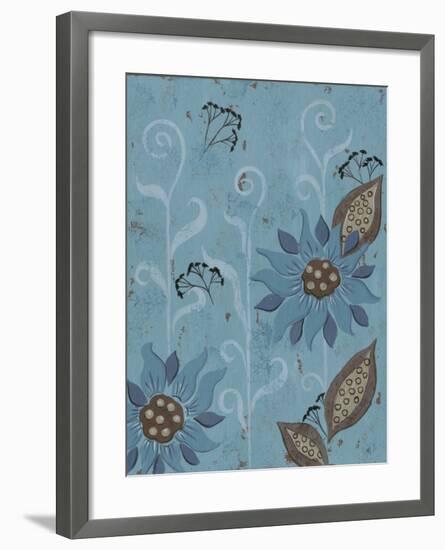 Whimsical Blue Floral II-Jade Reynolds-Framed Art Print