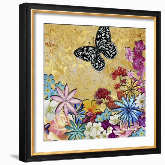 Whimsical Floral Collage 4-2-Megan Aroon Duncanson-Framed Giclee Print