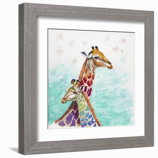 Whimsical Giraffes-Walela R.-Framed Art Print