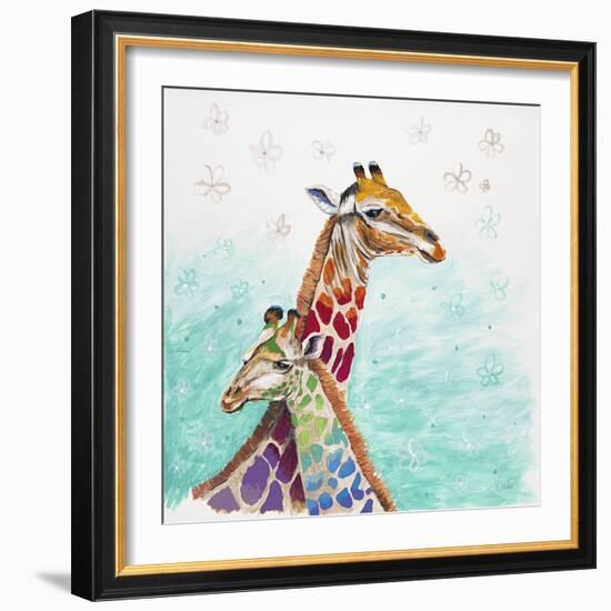 Whimsical Giraffes-Walela R.-Framed Art Print