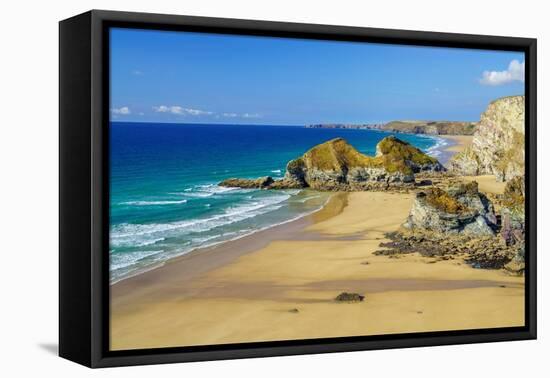 Whipsiderry Beach, Newquay, Cornwall-Tony Howell-Framed Premier Image Canvas