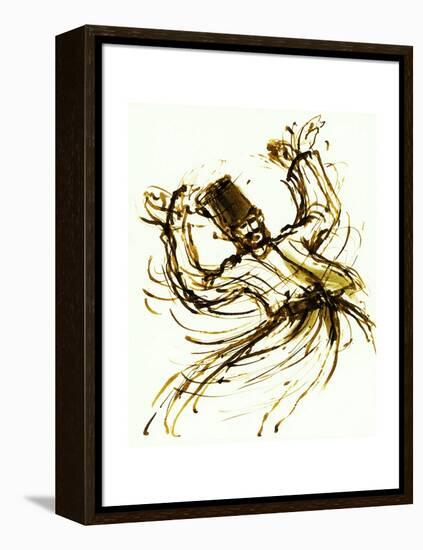 Whirling Dervish, Turkey, 2005, ink drawing-John Newcomb-Framed Premier Image Canvas