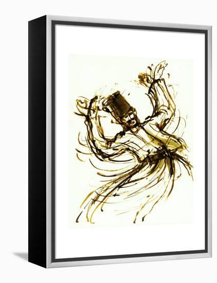 Whirling Dervish, Turkey, 2005, ink drawing-John Newcomb-Framed Premier Image Canvas
