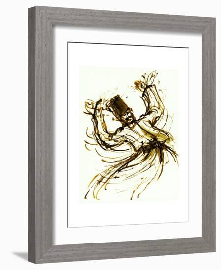 Whirling Dervish, Turkey, 2005, ink drawing-John Newcomb-Framed Giclee Print