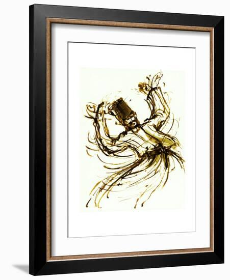 Whirling Dervish, Turkey, 2005, ink drawing-John Newcomb-Framed Giclee Print