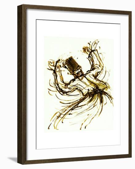 Whirling Dervish, Turkey, 2005, ink drawing-John Newcomb-Framed Giclee Print