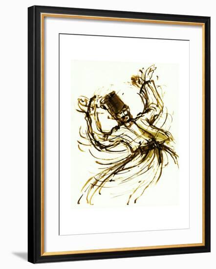 Whirling Dervish, Turkey, 2005, ink drawing-John Newcomb-Framed Giclee Print