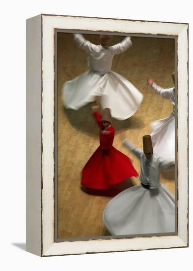 Whirling Dervishes at the Dervishes Festival, Konya, Central Anatolia, Turkey, Asia Minor, Eurasia-Bruno Morandi-Framed Premier Image Canvas