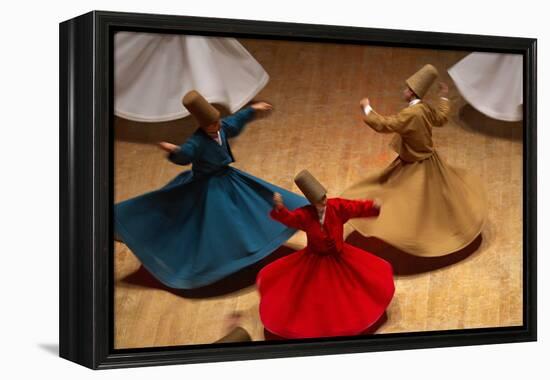 Whirling Dervishes at the Dervishes Festival, Konya, Central Anatolia, Turkey, Asia Minor, Eurasia-Bruno Morandi-Framed Premier Image Canvas