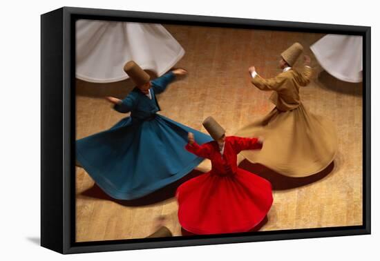 Whirling Dervishes at the Dervishes Festival, Konya, Central Anatolia, Turkey, Asia Minor, Eurasia-Bruno Morandi-Framed Premier Image Canvas