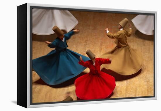 Whirling Dervishes at the Dervishes Festival, Konya, Central Anatolia, Turkey, Asia Minor, Eurasia-Bruno Morandi-Framed Premier Image Canvas