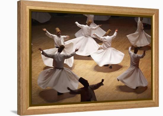 Whirling Dervishes at the Dervishes Festival, Konya, Central Anatolia, Turkey, Asia Minor, Eurasia-Bruno Morandi-Framed Premier Image Canvas