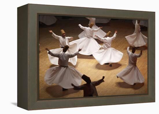 Whirling Dervishes at the Dervishes Festival, Konya, Central Anatolia, Turkey, Asia Minor, Eurasia-Bruno Morandi-Framed Premier Image Canvas