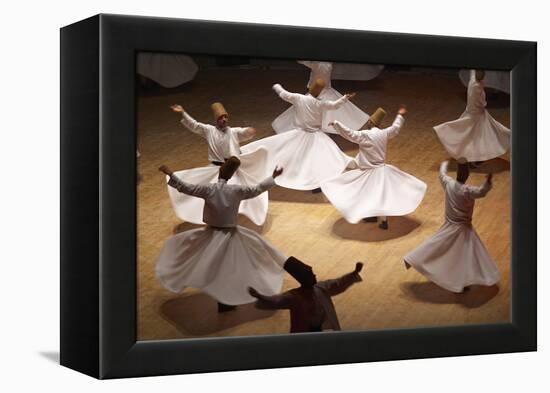 Whirling Dervishes at the Dervishes Festival, Konya, Central Anatolia, Turkey, Asia Minor, Eurasia-Bruno Morandi-Framed Premier Image Canvas