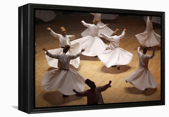 Whirling Dervishes at the Dervishes Festival, Konya, Central Anatolia, Turkey, Asia Minor, Eurasia-Bruno Morandi-Framed Premier Image Canvas