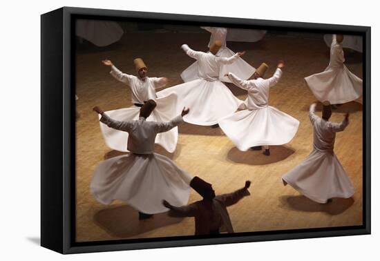 Whirling Dervishes at the Dervishes Festival, Konya, Central Anatolia, Turkey, Asia Minor, Eurasia-Bruno Morandi-Framed Premier Image Canvas