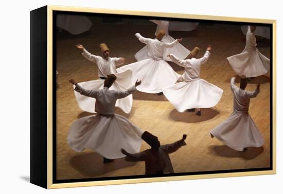 Whirling Dervishes at the Dervishes Festival, Konya, Central Anatolia, Turkey, Asia Minor, Eurasia-Bruno Morandi-Framed Premier Image Canvas