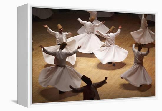 Whirling Dervishes at the Dervishes Festival, Konya, Central Anatolia, Turkey, Asia Minor, Eurasia-Bruno Morandi-Framed Premier Image Canvas