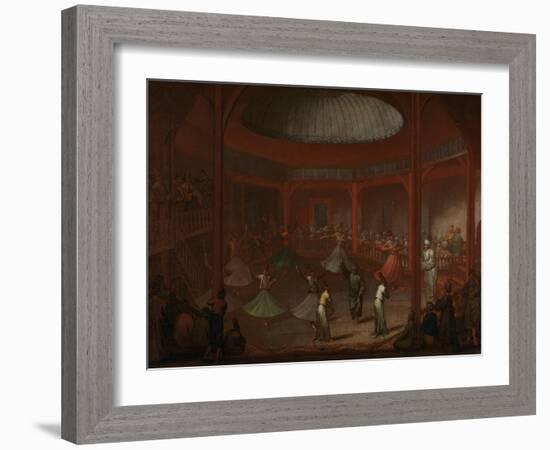 Whirling Dervishes, c.1730-Jean Baptiste Vanmour-Framed Giclee Print