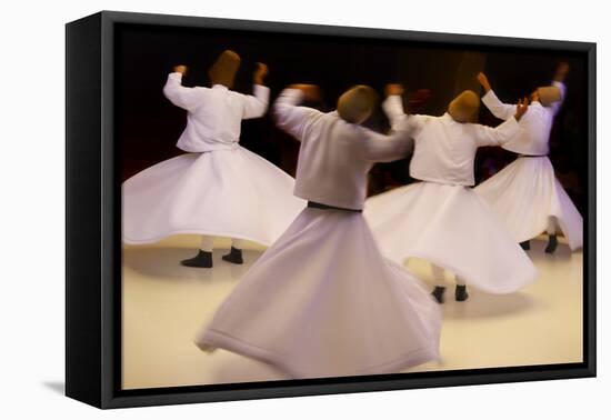 Whirling dervishes dancing, Goreme, Cappadocia, Turkey-Keren Su-Framed Premier Image Canvas