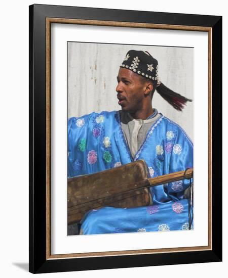 Whirling Dirvish Playes Instrument, Medina, Old City, Marrrakesh, Morocco-Jane Sweeney-Framed Photographic Print