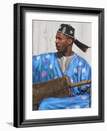 Whirling Dirvish Playes Instrument, Medina, Old City, Marrrakesh, Morocco-Jane Sweeney-Framed Photographic Print