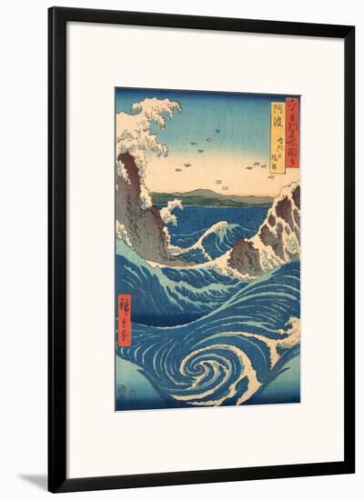 Whirlpool at Naruto, Awa Province-Ando Hiroshige-Framed Art Print