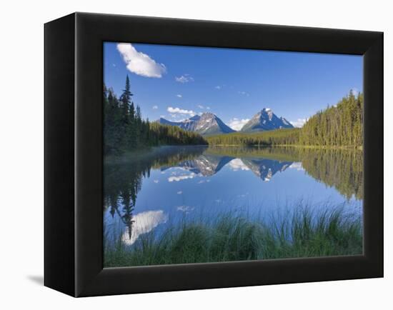 Whirlpool Peak, Mt. Fryatt and Leech Lake, Jasper National Park, Alberta, Canada-Michele Falzone-Framed Premier Image Canvas