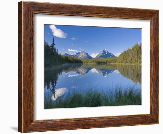 Whirlpool Peak, Mt. Fryatt and Leech Lake, Jasper National Park, Alberta, Canada-Michele Falzone-Framed Photographic Print