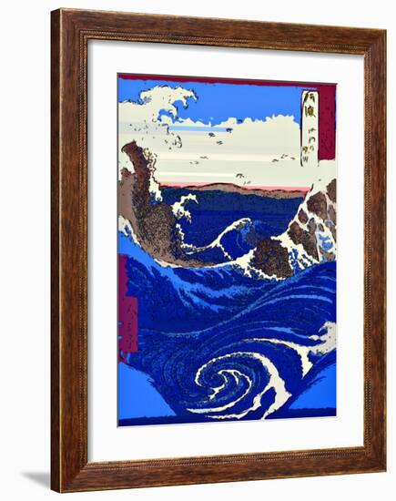 Whirlpools at Naruto-Ando Hiroshige-Framed Giclee Print