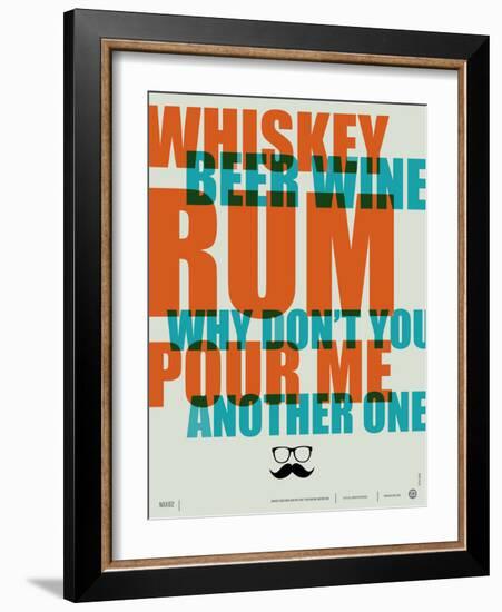 Whiskey, Beer and Wine Poster-NaxArt-Framed Art Print