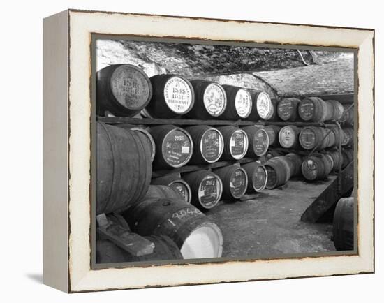 Whisky in Barrels at a Bonded Warehouse, Sheffield, South Yorkshire, 1960-Michael Walters-Framed Premier Image Canvas