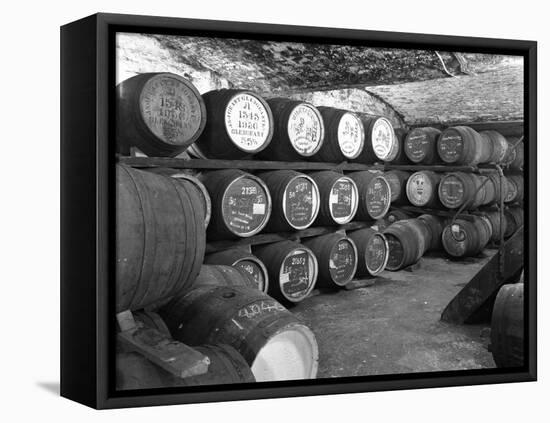 Whisky in Barrels at a Bonded Warehouse, Sheffield, South Yorkshire, 1960-Michael Walters-Framed Premier Image Canvas