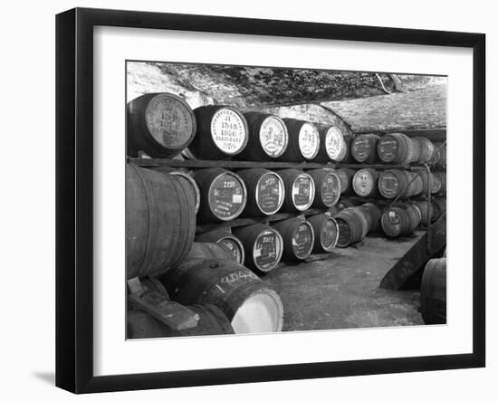 Whisky in Barrels at a Bonded Warehouse, Sheffield, South Yorkshire, 1960-Michael Walters-Framed Photographic Print