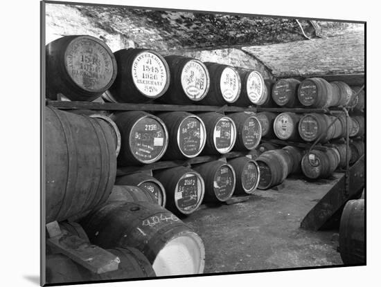 Whisky in Barrels at a Bonded Warehouse, Sheffield, South Yorkshire, 1960-Michael Walters-Mounted Photographic Print