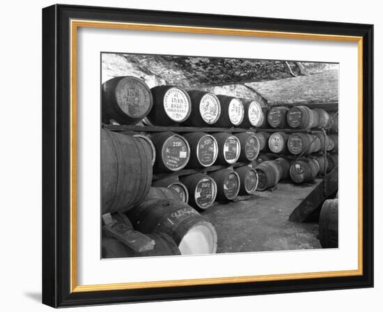 Whisky in Barrels at a Bonded Warehouse, Sheffield, South Yorkshire, 1960-Michael Walters-Framed Photographic Print