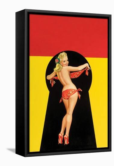 Whisper Magazine; "Keyhole Pinup with Bandana"-Peter Driben-Framed Stretched Canvas